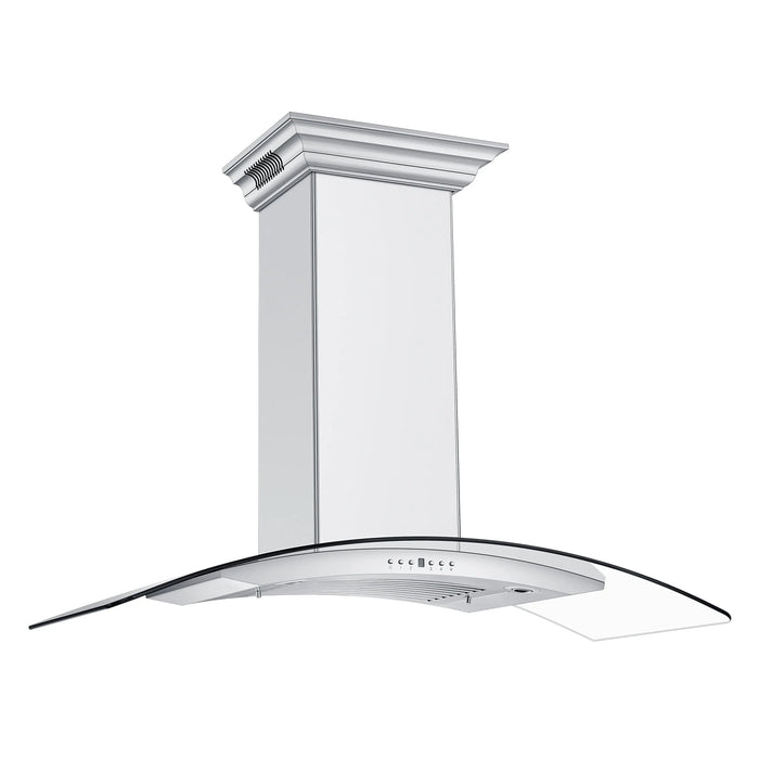 ZLINE 42" Wall Mount Range Hood in Stainless Steel & Glass with CrownSound® Built-in Speakers, KN4CRN-BT-42 ZLINE Dreamwood Living