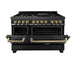 ZLINE 48" Autograph Edition Dual Fuel Range in Black Stainless Steel with Champagne Bronze Accents, RABZ-48-CB ZLINE