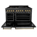 ZLINE 48" Autograph Edition Dual Fuel Range in Black Stainless Steel with Champagne Bronze Accents, RABZ-48-CB ZLINE