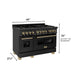 ZLINE 48" Autograph Edition Dual Fuel Range in Black Stainless Steel with Champagne Bronze Accents, RABZ-48-CB ZLINE