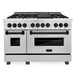 ZLINE 48" Autograph Edition Dual Fuel Range in DuraSnow® Stainless Steel with Matte Black Accents, RASZ-SN-48-MB ZLINE Dreamwood Living