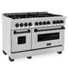 ZLINE 48" Autograph Edition Dual Fuel Range in DuraSnow® Stainless Steel with Matte Black Accents, RASZ-SN-48-MB ZLINE Dreamwood Living