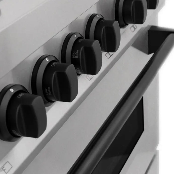 ZLINE 48" Autograph Edition Dual Fuel Range in DuraSnow® Stainless Steel with Matte Black Accents, RASZ-SN-48-MB ZLINE Dreamwood Living