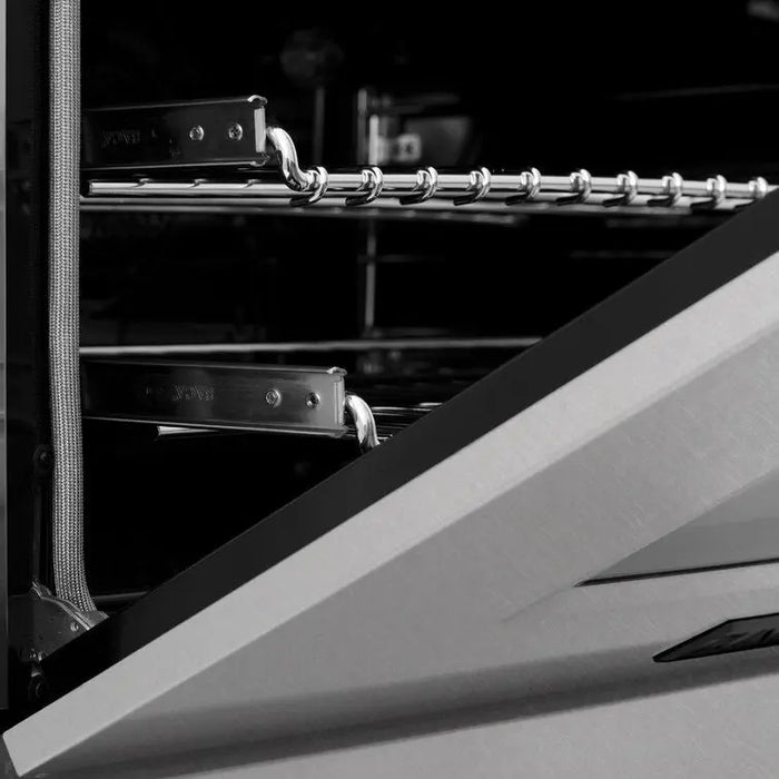 ZLINE 48" Autograph Edition Dual Fuel Range in DuraSnow® Stainless Steel with Matte Black Accents, RASZ-SN-48-MB ZLINE Dreamwood Living