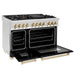 ZLINE 48" Autograph Edition Dual Fuel Range in Stainless Steel with Black Matte Doors and Polished Gold Accents,RAZ-BLM-48-G ZLINE Dreamwood Living