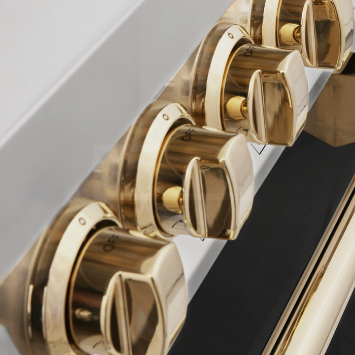 ZLINE 48" Autograph Edition Dual Fuel Range in Stainless Steel with Black Matte Doors and Polished Gold Accents,RAZ-BLM-48-G ZLINE Dreamwood Living