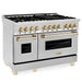 ZLINE 48" Autograph Edition Dual Fuel Range in Stainless Steel with Gold Accents, RAZ-48-G ZLINE