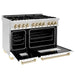 ZLINE 48" Autograph Edition Dual Fuel Range in Stainless Steel with White Matte Doors and Gold Accents, RAZ-WM-48-G ZLINE