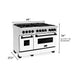 ZLINE 48" Autograph Edition Dual Fuel Range in Stainless Steel with White Matte Doors and Matte Black Accents, RAZ-WM-48-MB ZLINE Dreamwood Living