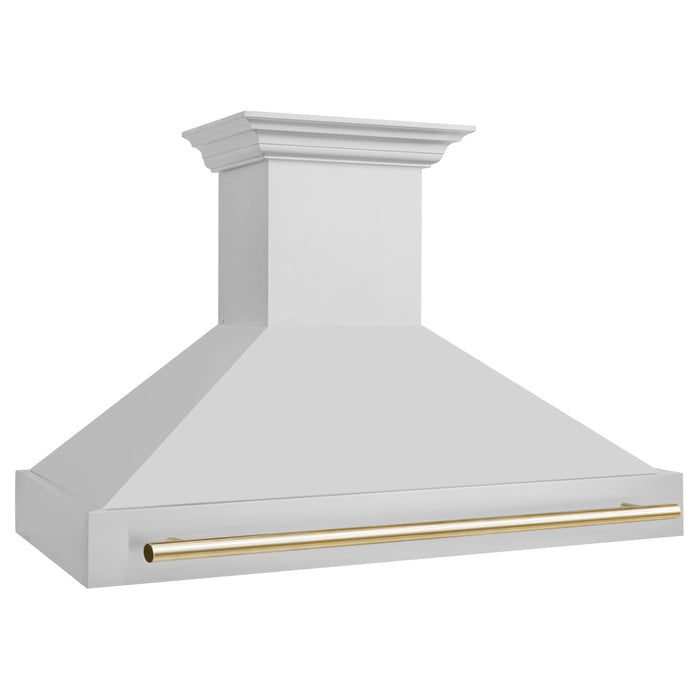 ZLINE 48" Autograph Edition Stainless Steel Range Hood with Gold Handle, 8654STZ-48-G ZLINE