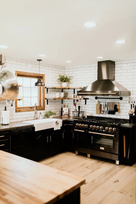 ZLINE 48" Autograph Edition Wall Mount Range Hood in Black Stainless Steel with Gold Handle, BS655Z-48-G ZLINE