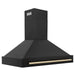 ZLINE 48" Autograph Edition Wall Mount Range Hood in Black Stainless Steel with Gold Handle, BS655Z-48-G ZLINE