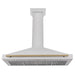 ZLINE 48" Autograph Edition Wall Mount Range Hood in DuraSnow® Stainless Steel with Champagne Bronze Handle, KB4SNZ-48-CB ZLINE Dreamwood Living