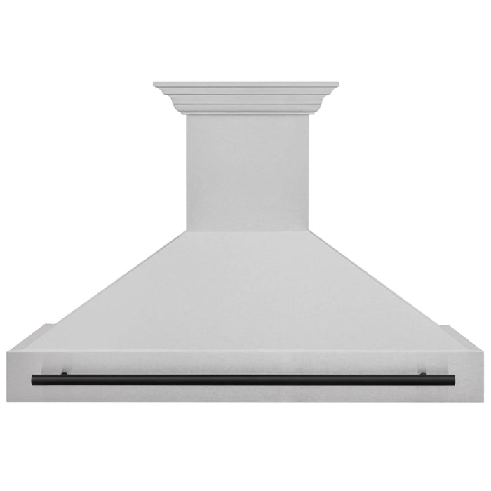 ZLINE 48" Autograph Edition Wall Mount Range Hood in DuraSnow® Stainless Steel with DuraSnow® Shell and Matte Black Handle, 8654SNZ-48-MB ZLINE Dreamwood Living
