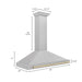 ZLINE 48" Autograph Edition Wall Mount Range Hood in DuraSnow® Stainless Steel with Gold Handle, KB4SNZ-48-G ZLINE Dreamwood Living