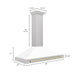 ZLINE 48" Autograph Edition Wall Mount Range Hood in DuraSnow® Stainless Steel with White Matte Shell and Gold Handle, KB4SNZ-WM48-G ZLINE Dreamwood Living
