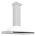 ZLINE 48" Autograph Edition Wall Mount Range Hood in DuraSnow® Stainless Steel with White Matte Shell and Matte Black Handle, KB4SNZ-WM48-MB ZLINE Dreamwood Living