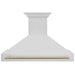 ZLINE 48" Autograph Edition Wall Mount Range Hood in Stainless Steel with Champagne Bronze Handle, 8654STZ-48-CB ZLINE