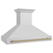 ZLINE 48" Autograph Edition Wall Mount Range Hood in Stainless Steel with Champagne Bronze Handle, 8654STZ-48-CB ZLINE