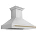 ZLINE 48" Autograph Edition Wall Mount Range Hood in Stainless Steel with Champagne Bronze Handle, 8654STZ-48-CB ZLINE