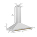 ZLINE 48" Autograph Edition Wall Mount Range Hood in Stainless Steel with Champagne Bronze Handle, KB4STZ-48-CB ZLINE