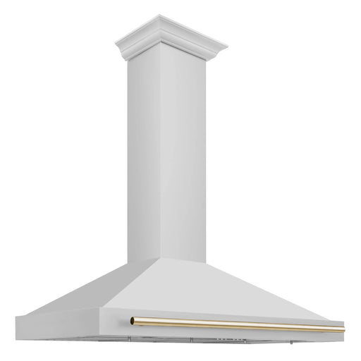 ZLINE 48" Autograph Edition Wall Mount Range Hood in Stainless Steel with Gold Handle, KB4STZ-48-G ZLINE