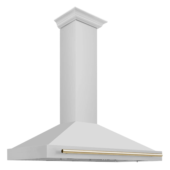 ZLINE 48" Autograph Edition Wall Mount Range Hood in Stainless Steel with Gold Handle, KB4STZ-48-G ZLINE