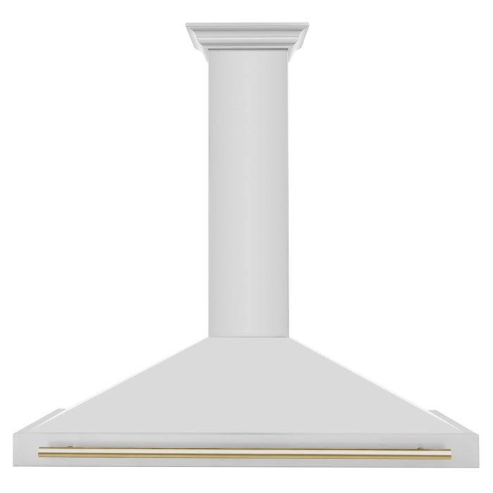ZLINE 48" Autograph Edition Wall Mount Range Hood in Stainless Steel with Gold Handle, KB4STZ-48-G ZLINE