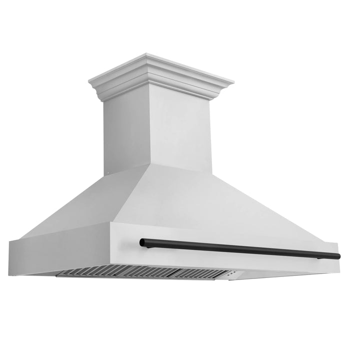 ZLINE 48" Autograph Edition Wall Mount Range Hood in Stainless Steel with Matte Black Handle, 8654STZ-48-MB ZLINE Dreamwood Living