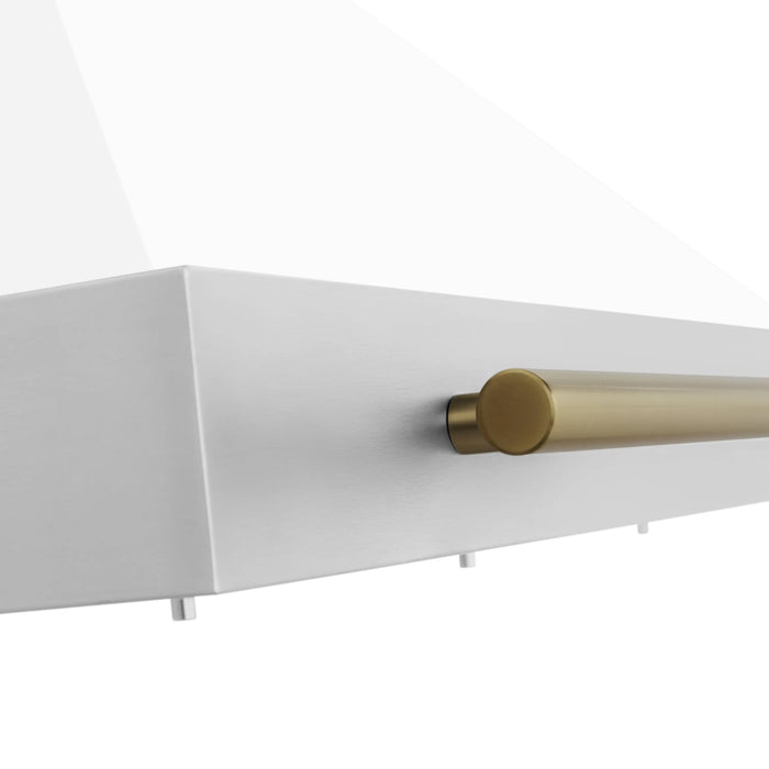 ZLINE 48" Autograph Edition Wall Mount Range Hood in Stainless Steel with White Matte Shell and Champagne Bronze Handle, KB4STZ-WM48-CB ZLINE Dreamwood Living