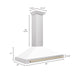 ZLINE 48" Autograph Edition Wall Mount Range Hood in Stainless Steel with White Matte Shell and Gold Handle, KB4STZ-WM48-G ZLINE Dreamwood Living