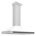 ZLINE 48" Autograph Edition Wall Mount Range Hood with a White Matte Shell and Matte Black Handle, KB4STZ-WM48-MB ZLINE Dreamwood Living