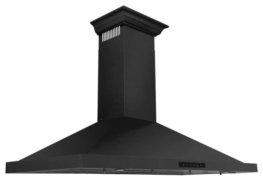 ZLINE 48" Convertible Wall Mount Range Hood in Black Stainless Steel with Crown Molding, BSKBNCRN-48 ZLINE