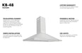 ZLINE 48" Convertible Wall Mount Range Hood in Stainless Steel, KB-48 ZLINE