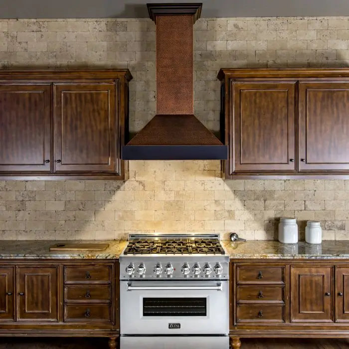 ZLINE 48" Designer Series Wall Mount Range Hood in Hand-Hammered Copper, 655-HBXXX-48 ZLINE