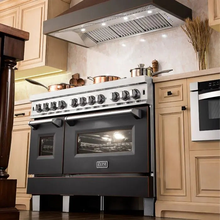 ZLINE 48" Designer Series Wall Mount Range Hood in Hand-Hammered Copper, 655-HBXXX-48 ZLINE