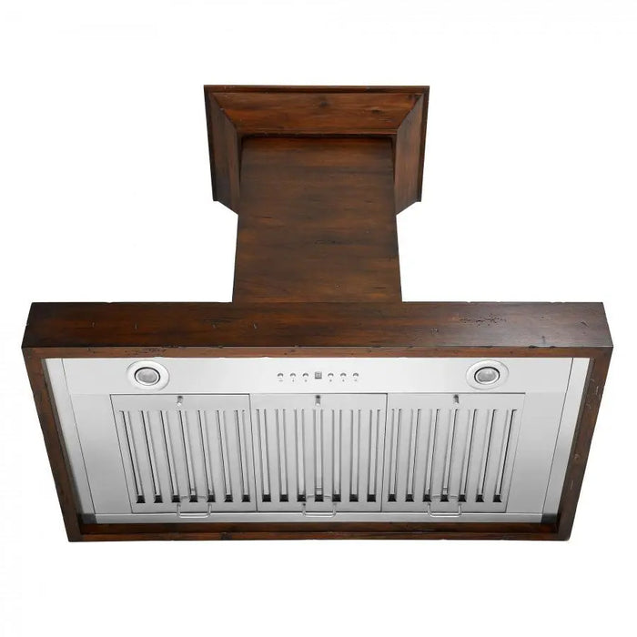 ZLINE 48" Designer Wooden Wall Mount Range Hood in Walnut, KBRR-48 ZLINE