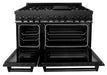 ZLINE 48" Dual Fuel Range in Black Stainless with Brass Burners, RAB-BR-48 ZLINE