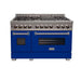 ZLINE 48" Dual Fuel Range in DuraSnow® Stainless Steel with Blue Matte Door, RAS-BM-48 ZLINE
