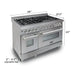 ZLINE 48" Dual Fuel Range in DuraSnow® Stainless Steel with Blue Matte Door, RAS-BM-48 ZLINE