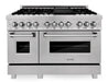 ZLINE 48" Dual Fuel Range in DuraSnow® Stainless Steel, RAS-SN-48 ZLINE