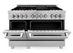 ZLINE 48" Dual Fuel Range in DuraSnow® Stainless Steel, RAS-SN-48 ZLINE