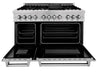 ZLINE 48" Dual Fuel Range in DuraSnow® Stainless Steel, RAS-SN-48 ZLINE