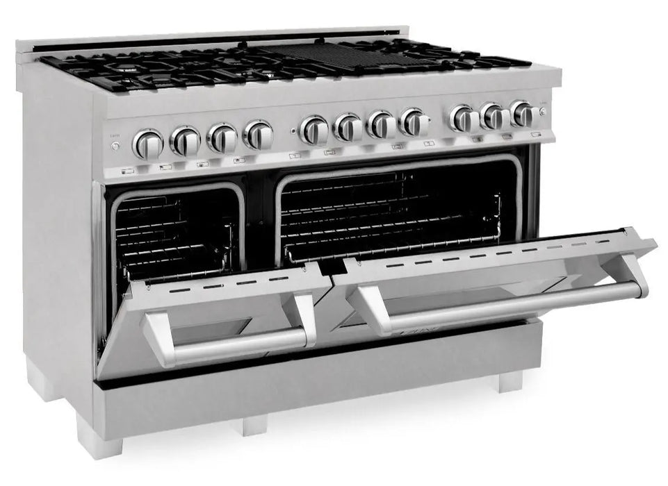 ZLINE 48" Dual Fuel Range in DuraSnow® Stainless Steel, RAS-SN-48 ZLINE