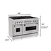 ZLINE 48" Dual Fuel Range in DuraSnow® Stainless Steel, RAS-SN-48 ZLINE