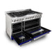 ZLINE 48" Dual Fuel Range in Stainless Steel with Blue Gloss Doors, RA-BG-48 ZLINE