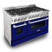 ZLINE 48" Dual Fuel Range in Stainless Steel with Blue Matte Doors, RA-BM-48 ZLINE Dreamwood Living