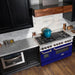 ZLINE 48" Dual Fuel Range in Stainless Steel with Blue Matte Doors, RA-BM-48 ZLINE Dreamwood Living