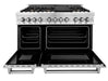 ZLINE 48" Dual Fuel Range in Stainless Steel with Brass Burners, RA-BR-48 ZLINE