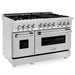 ZLINE 48" Dual Fuel Range in Stainless Steel with Brass Burners, RA-BR-48 ZLINE